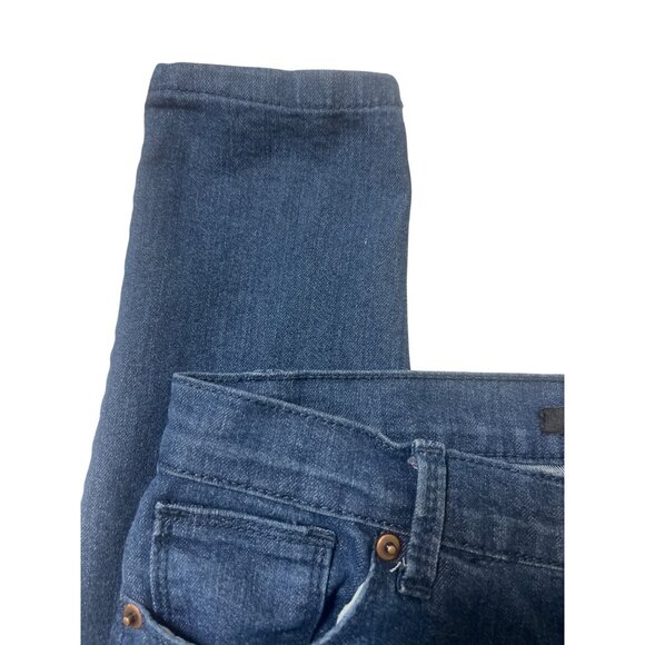 Forever 21 Dark Blue Skinny Jeans Stretch Denim Button Zipper Size 24 - Picture 2 of 4